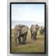 Quadro Decorativo Elefantes com Montanhas no Fundo