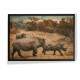 Quadro Decorativo Rinocerontes Caminhando