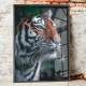 Quadro Decorativo Tigre com Fundo Verde