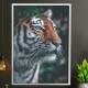 Quadro Decorativo Tigre com Fundo Verde