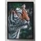 Quadro Decorativo Tigre com Fundo Verde
