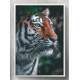Quadro Decorativo Tigre com Fundo Verde