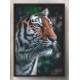 Quadro Decorativo Tigre com Fundo Verde