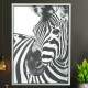 Quadro Decorativo Zebra com Fundo Branco