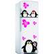 Adesivo de Geladeira Fam�lia de Pinguins com Flores