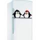 Adesivo de Geladeira Fam�lia de Pinguins com Flores