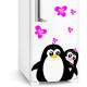 Adesivo de Geladeira Fam�lia de Pinguins com Flores