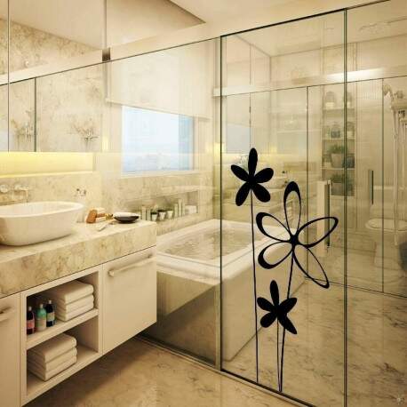 Adesivo para Box de Banheiro Floral 8