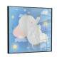 Quadro Decorativo Infantil Elefante no Balan�o Fundo C�u Estrelado