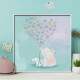 Quadro Decorativo Infantil Elefantinha Segurando Bal�o de Borboletas