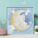 Quadro Decorativo Infantil Elefante e Coelhinhos Dormindo na Lua