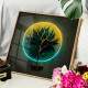 Quadro Decorativo �rvore com C�rculo Neon