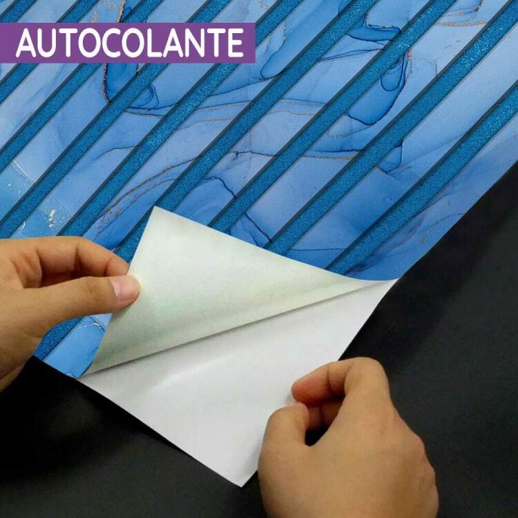 Papel de Parede Madeira Ripado Mrmore Azul