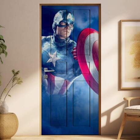 Adesivo para Porta Personagem de Filme com Escudo