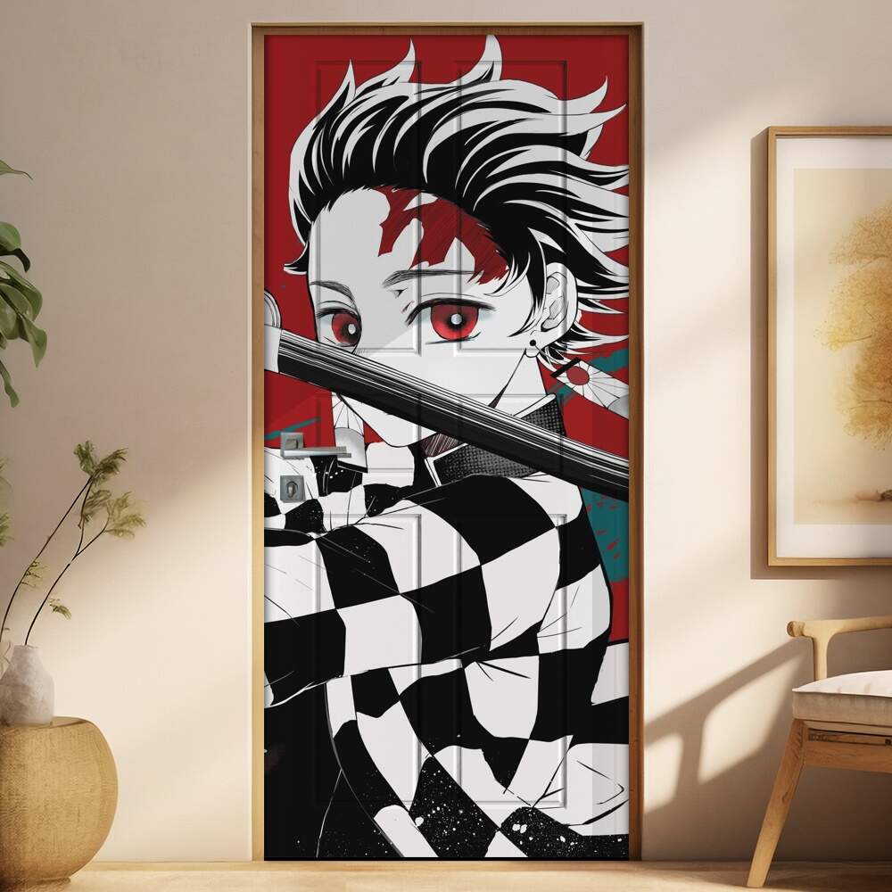 Adesivo Para Porta Demon Slayer Tanjiro Kamado