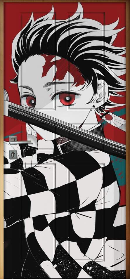 Adesivo Para Porta Demon Slayer Tanjiro Kamado