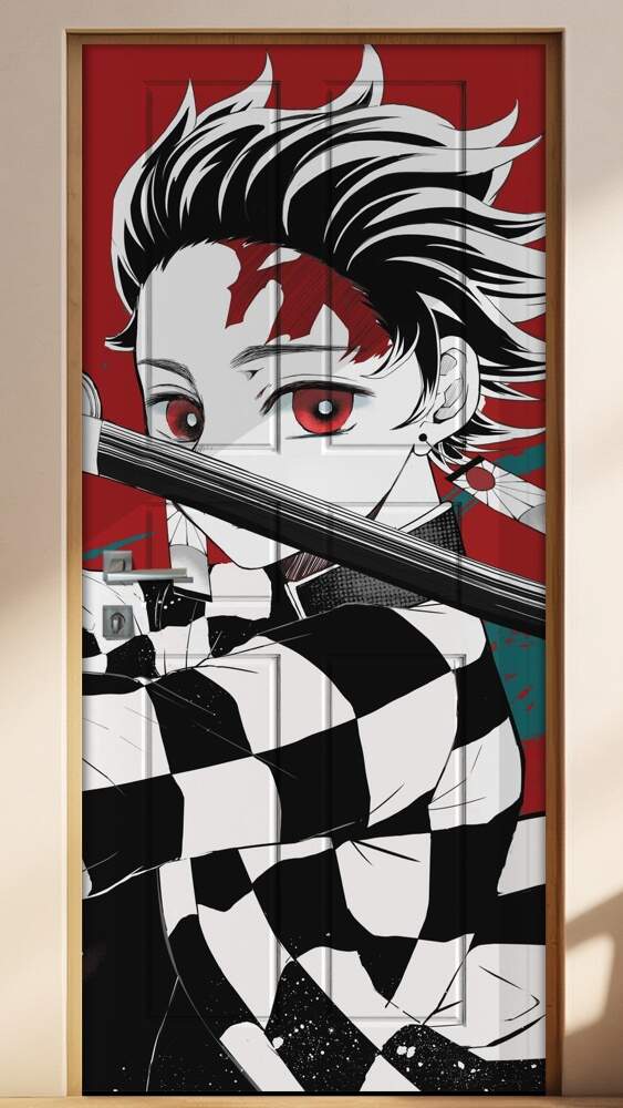 Adesivo Para Porta Demon Slayer Tanjiro Kamado
