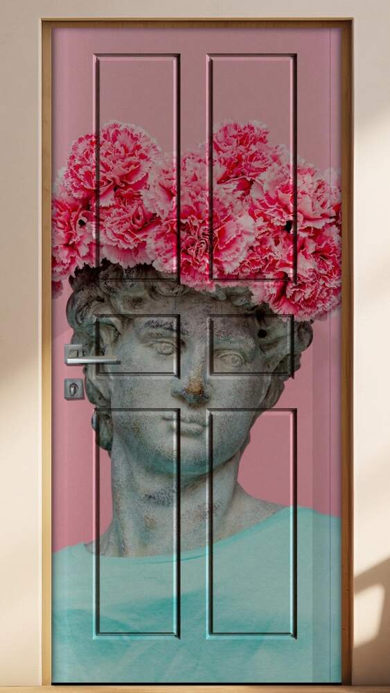 Adesivo para Porta Est�tua com Flores