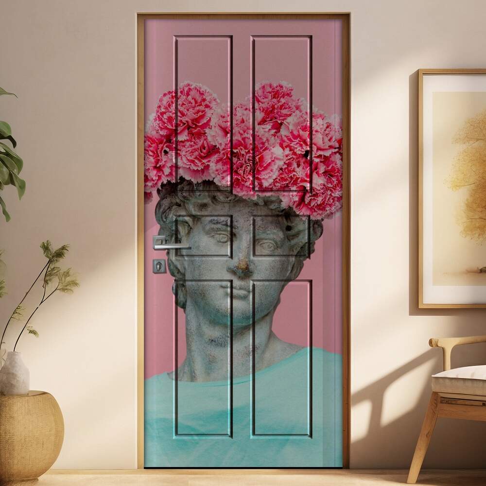 Adesivo para Porta Esttua com Flores