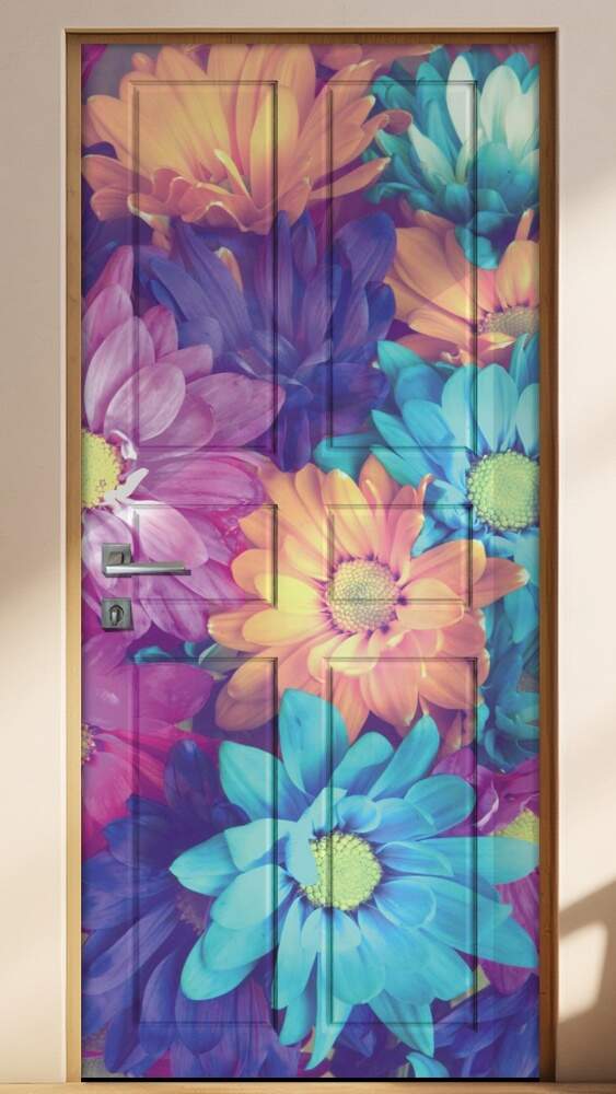 Adesivo para Porta Flores Coloridas
