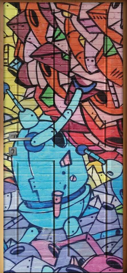 Adesivo para Porta Grafite Colorido