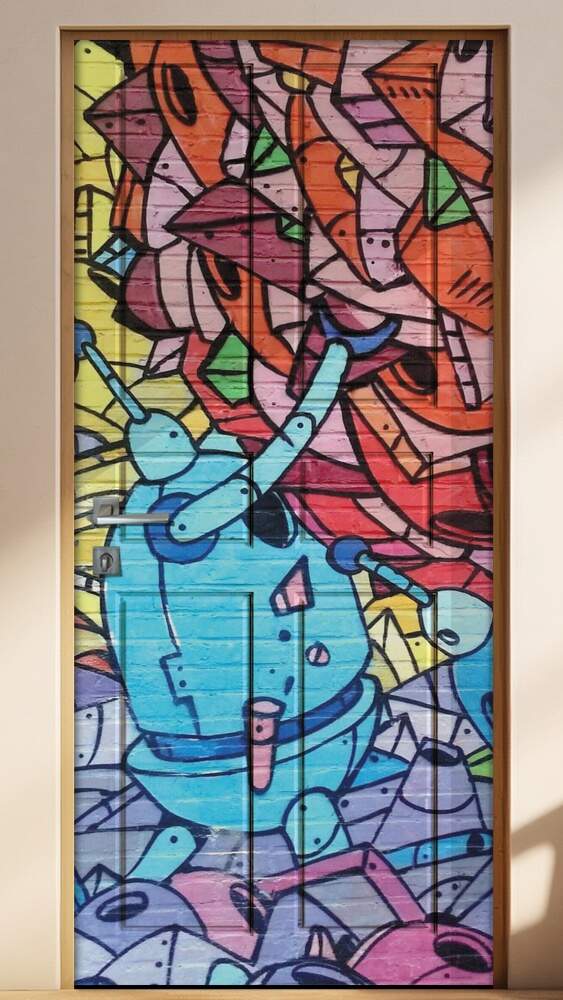 Adesivo para Porta Grafite Colorido