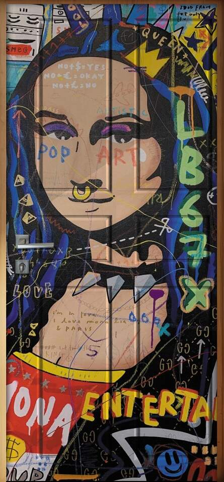 Adesivo para Porta Monalisa em Pop Art