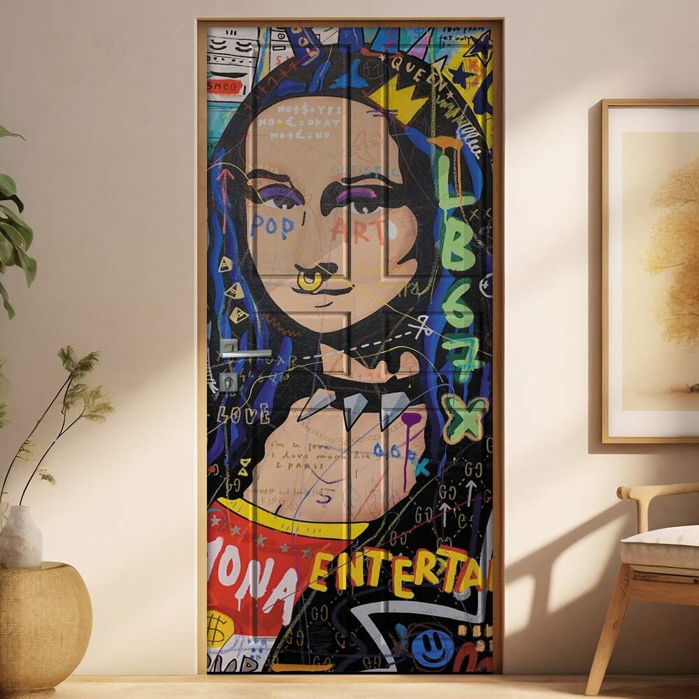 Adesivo para Porta Monalisa em Pop Art