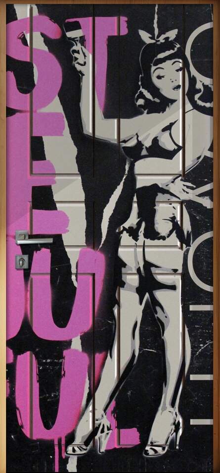 Adesivo para Porta Mulher Pin-Up
