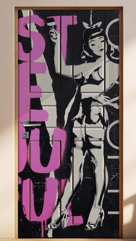 Adesivo para Porta Mulher Pin-Up