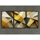 Kit 3 Quadros Decorativos Abstrato Tons de Amarelo