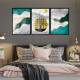 Kit 3 Quadros Decorativos Abstrato Estilo M�rmore com �rvore e Sol