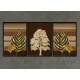 Kit 3 Quadros Decorativos �rvores e Folhas Tons de Marrom e Dourado