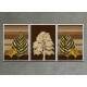 Kit 3 Quadros Decorativos �rvores e Folhas Tons de Marrom e Dourado