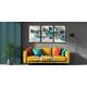 Kit 3 Quadros Decorativos Folhas Azuis Fundo Branco