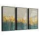 Kit 3 Quadros Decorativos Abstrato M�rmore Verde, Ouro e Bege