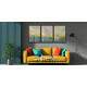 Kit 3 Quadros Decorativos Abstrato M�rmore Verde, Ouro e Bege