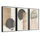 Kit 3 Quadros Decorativos Minimalista Tra�os de Mulher com Detalhe Bege