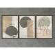 Kit 3 Quadros Decorativos Minimalista Tra�os de Mulher com Detalhe Bege