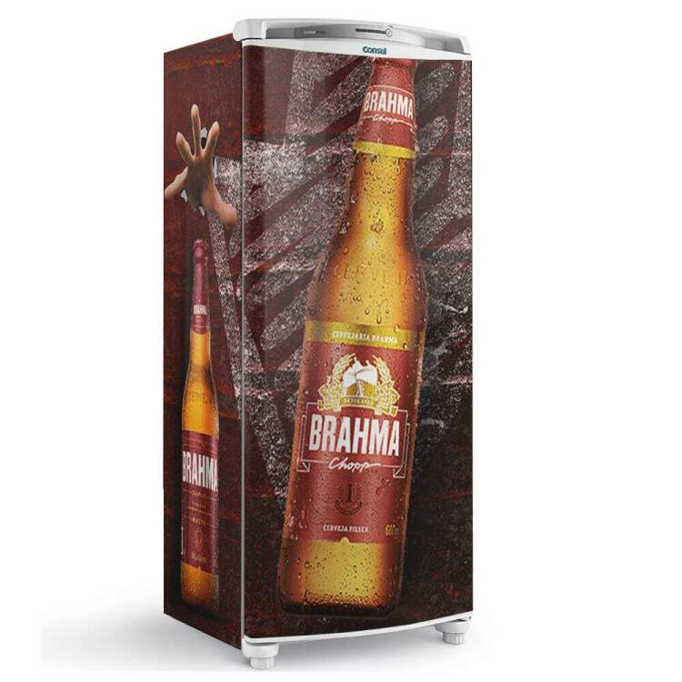 Adesivo para Envelopamento de Geladeira Garrafa de Cerveja com o Fundo Bord