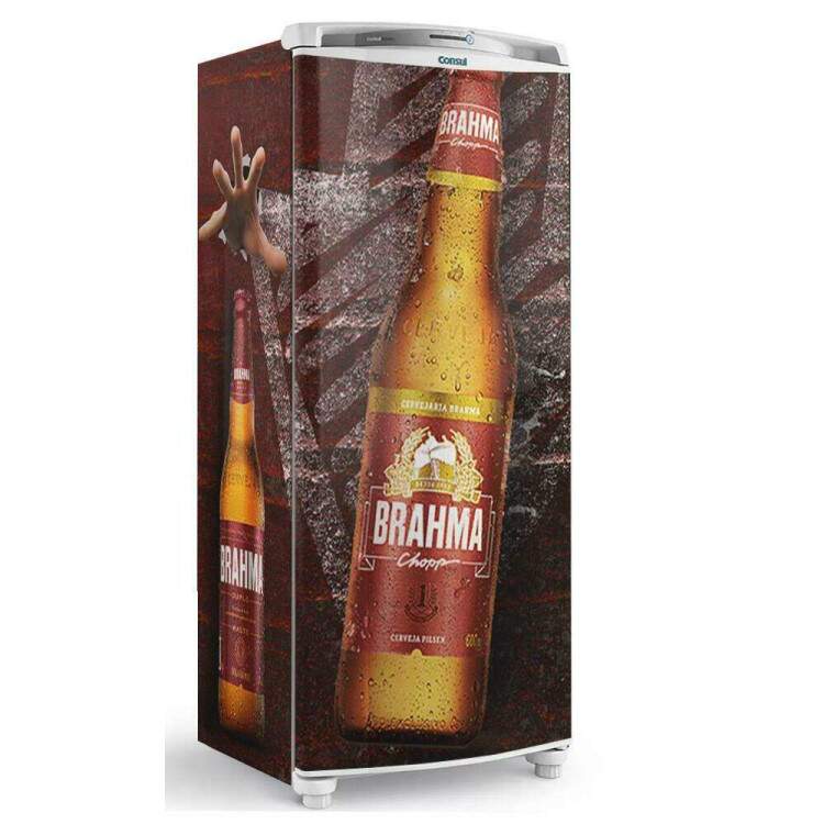 Adesivo para Envelopamento de Geladeira Garrafa de Cerveja com o Fundo Bord