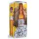 Adesivo para Envelopamento de Geladeira Cerveja Fundo Amarelo com Gelo