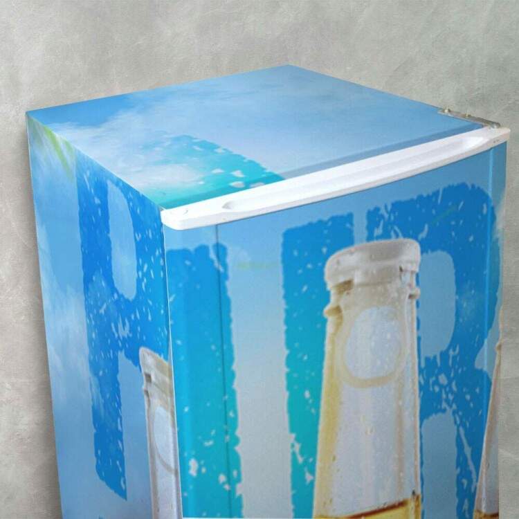 Adesivo para Envelopamento de Geladeira Cerveja Puro Malte Fundo Azul