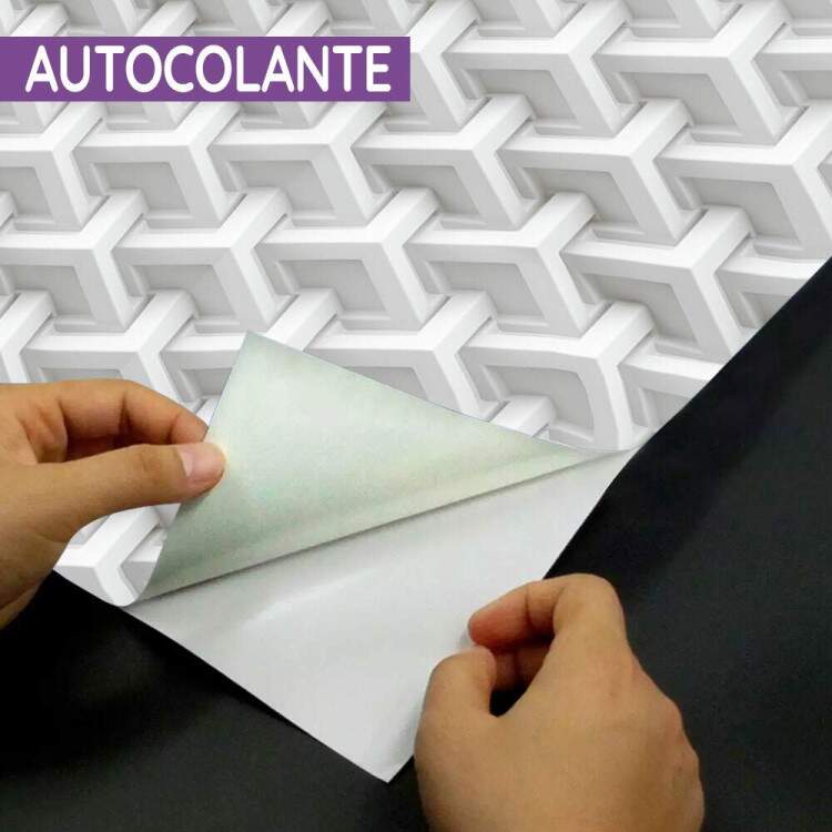 Papel de Parede Branco e Cinza 3D