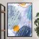 Quadro decorativo - Abstrato com Detalhe Azul e Amarelo 3