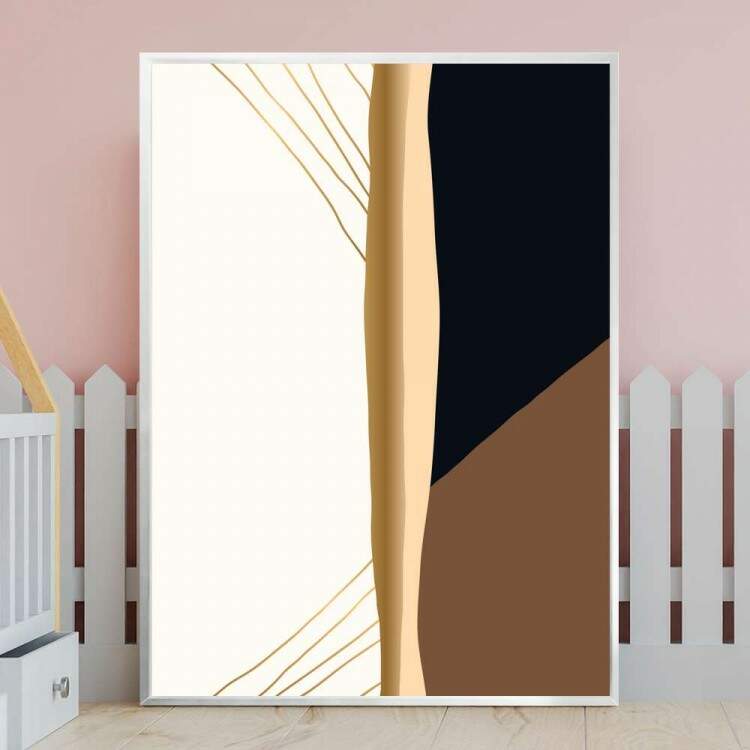 Quadro decorativo - Abstrato com Detalhes Beges