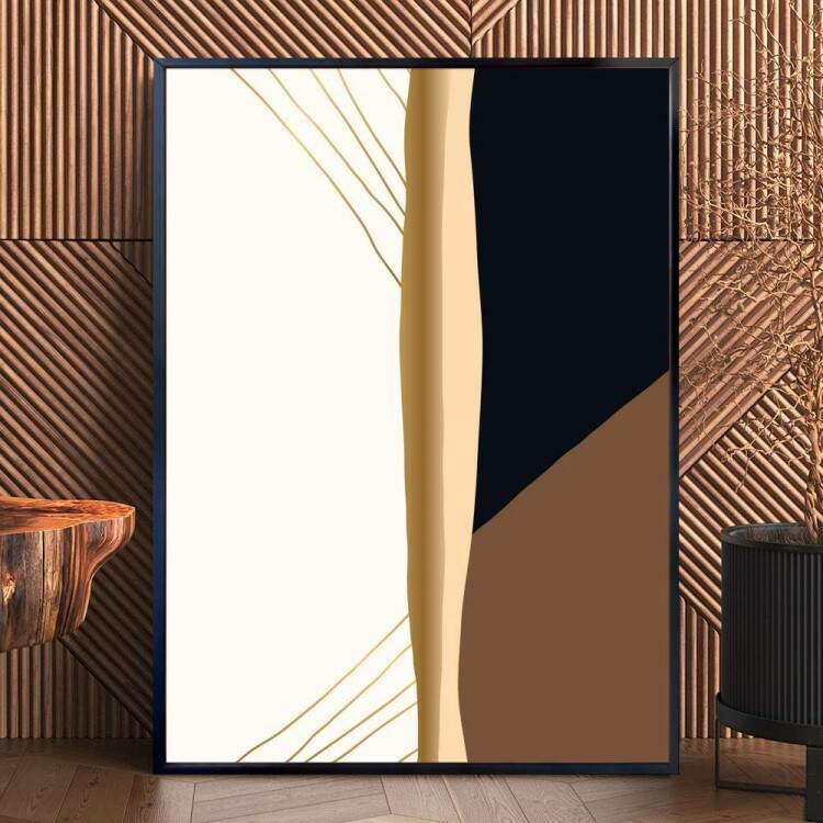 Quadro decorativo - Abstrato com Detalhes Beges