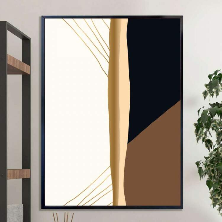Quadro decorativo - Abstrato com Detalhes Beges