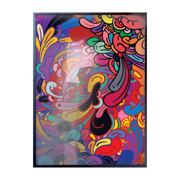 Quadro decorativo - Abstrato com Detalhes Coloridos 4