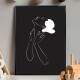 Quadro decorativo - Minimalista Preto com Tra�os Brancos de Mulher